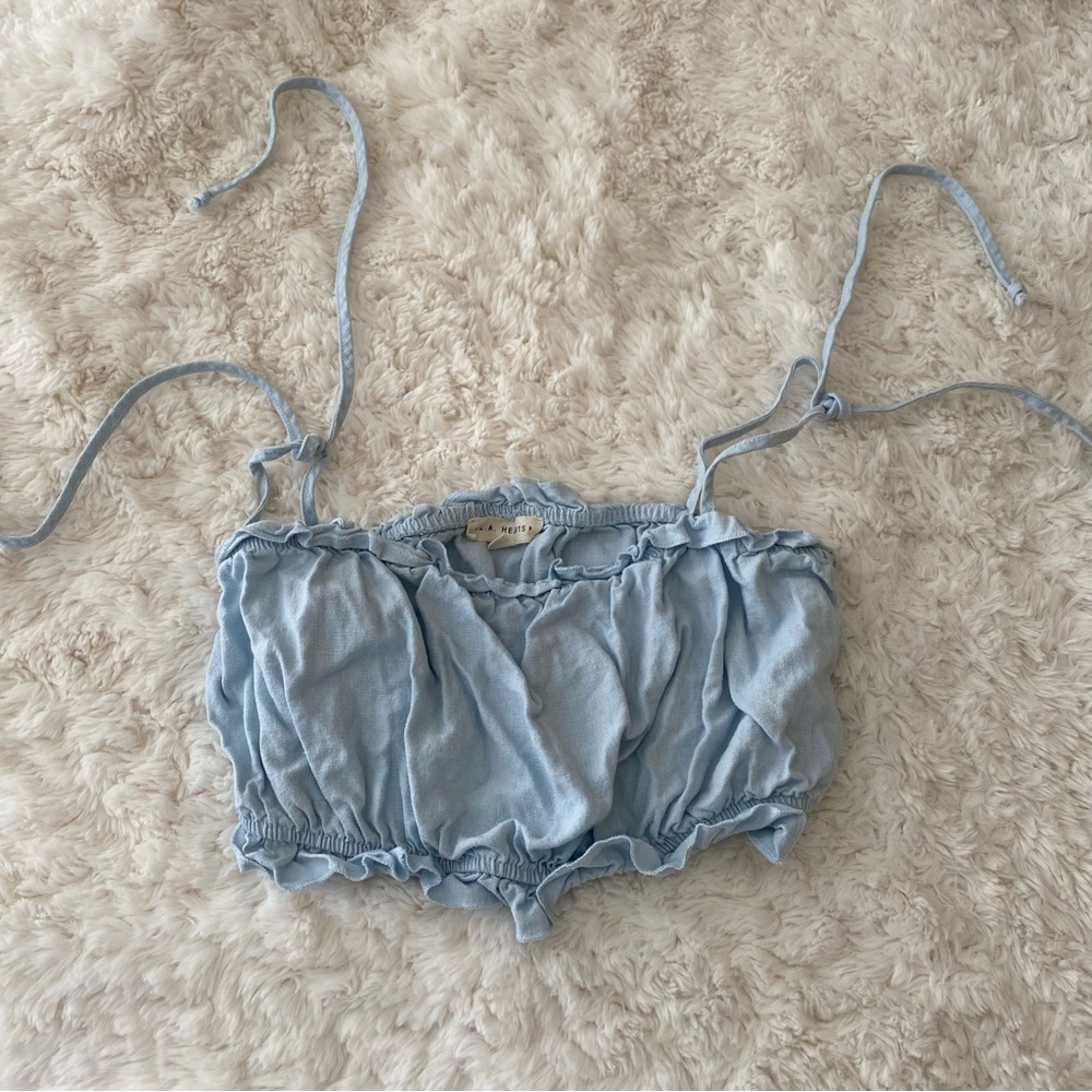 Pacsun (LA Hearts) Blue Tie Crop Top